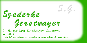 szederke gerstmayer business card